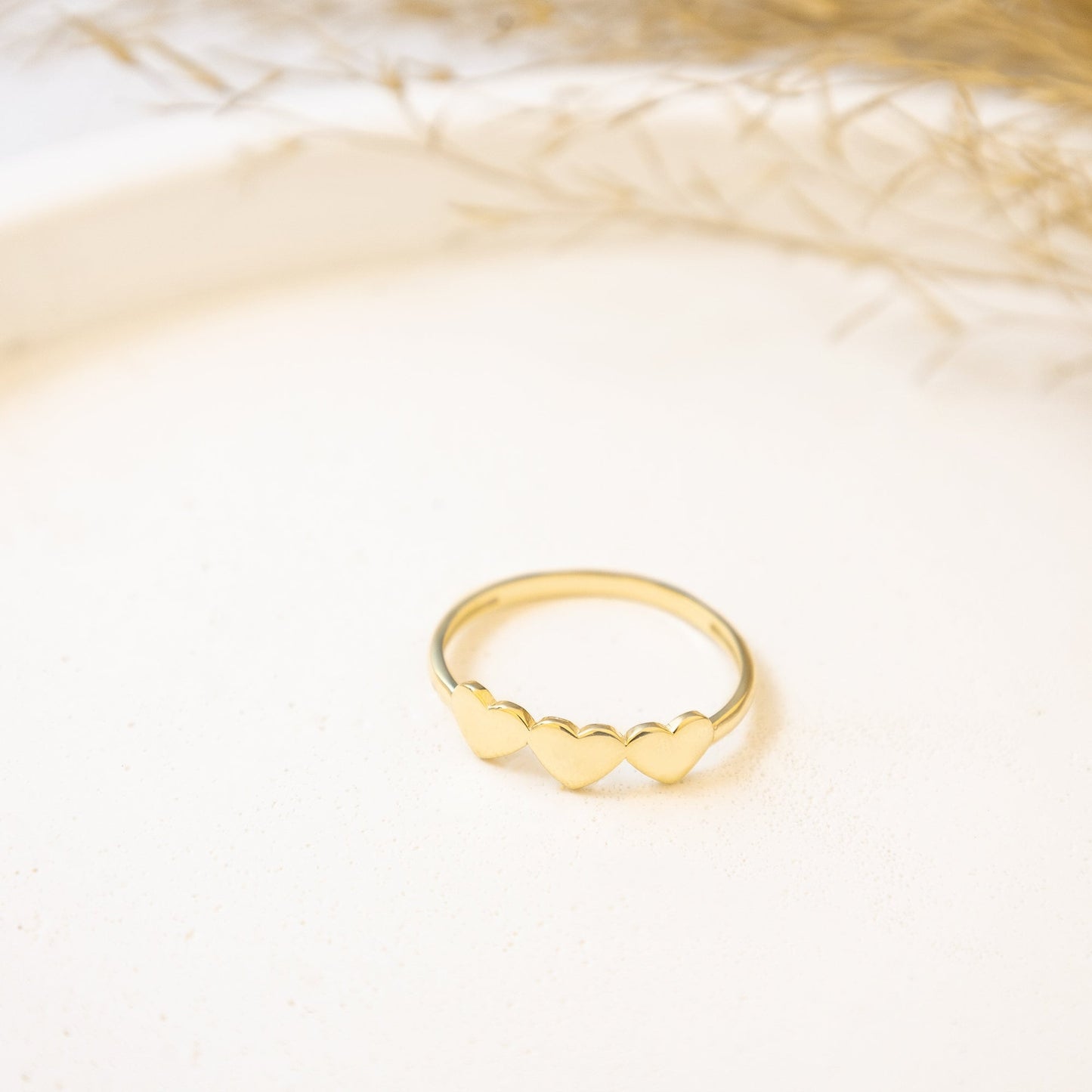 925 Sterling Silver Elegant Triple Heart Ring
