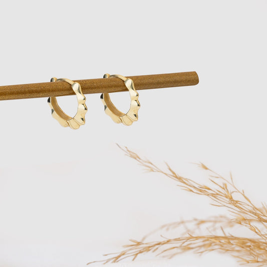 925 Sterling Silver Chunky Wave Hoop Earrings