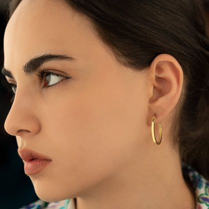 925 Sterling Silver Thin Large 28mm / 33mm Hoop Earrings