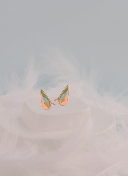 925 Sterling Silver Multicolored Wing Earrings