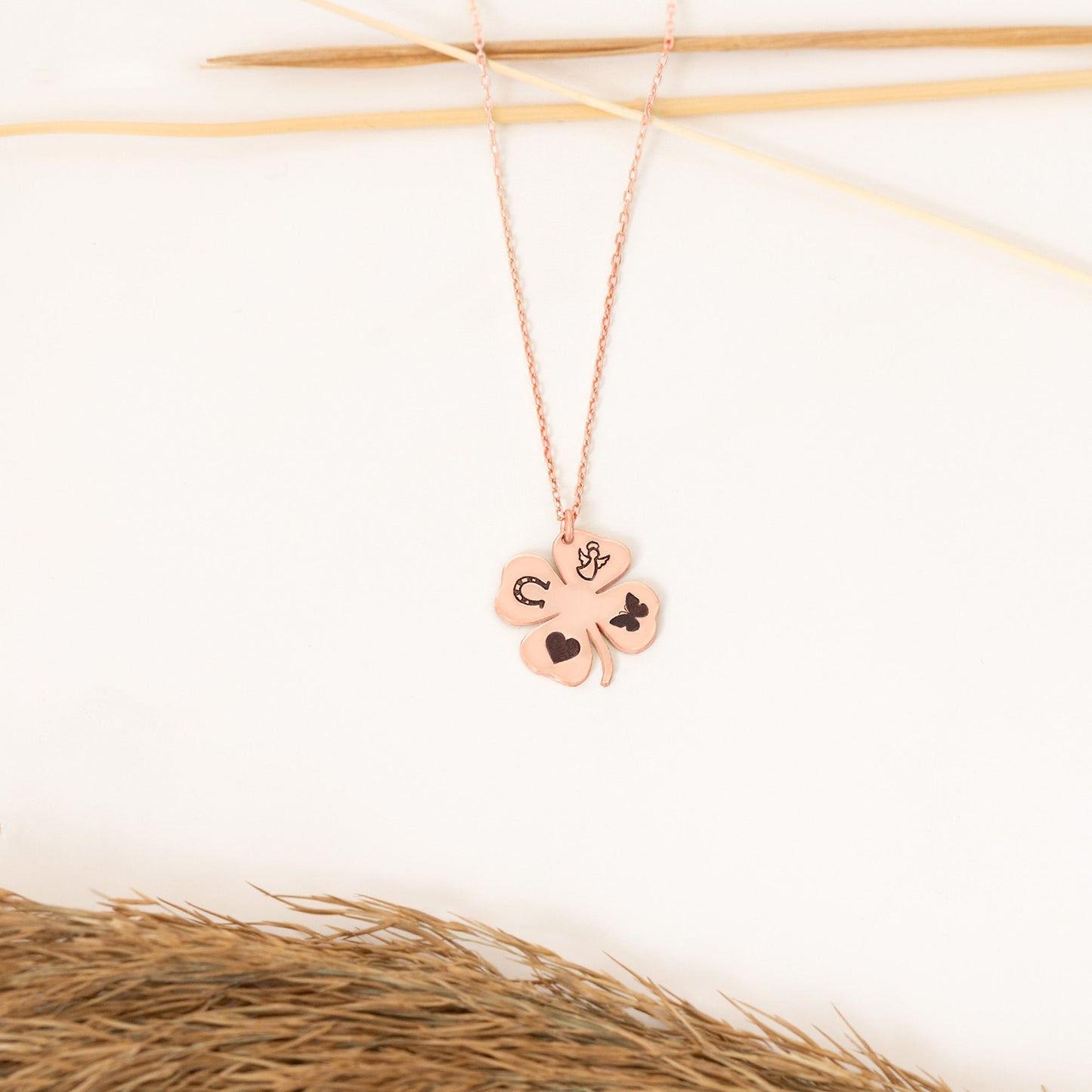 925 Sterling Silver Four Leaf Clover Necklace