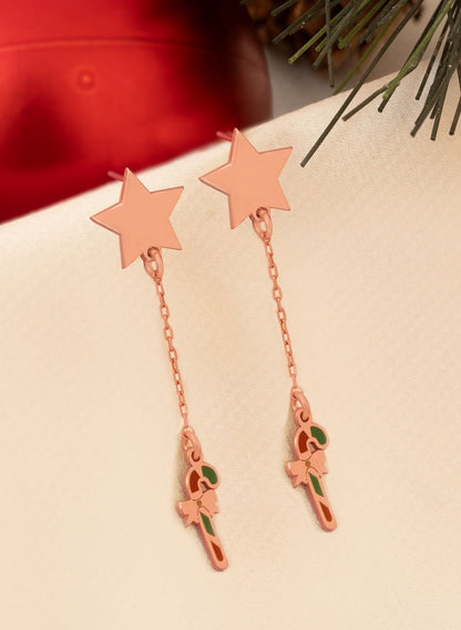 925 Sterling Silver Christmas Tree Dangle and Drop Earrings