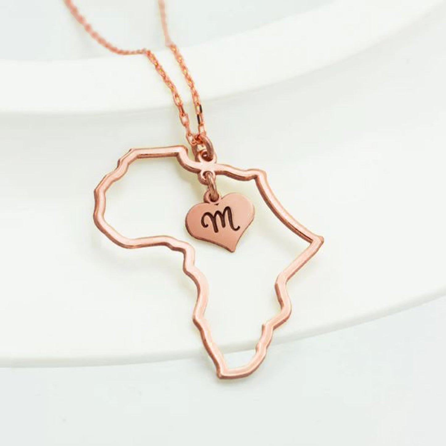 925 Sterling Silver Personalized Africa Letter Necklace