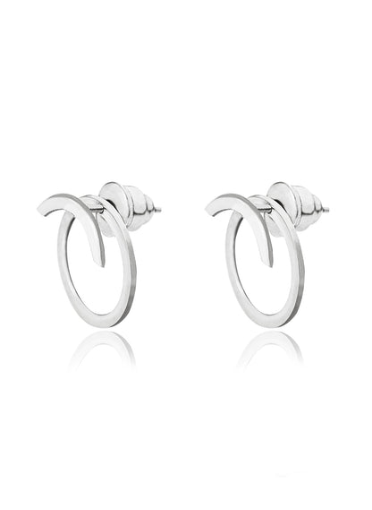 14K Solid Gold Circle Ear Jacket Earrings - Geometric Earrings