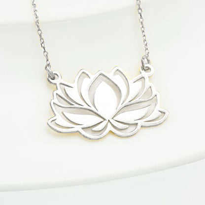 925 Sterling Silver Gold Lotus Flower Necklace