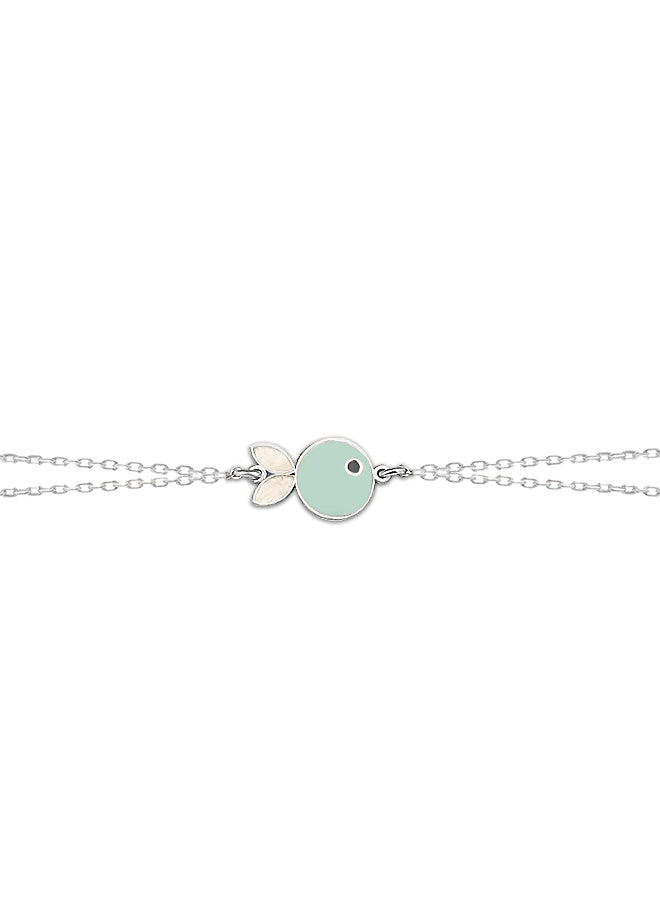 925 Sterling Silver Fish Enamel Anklet