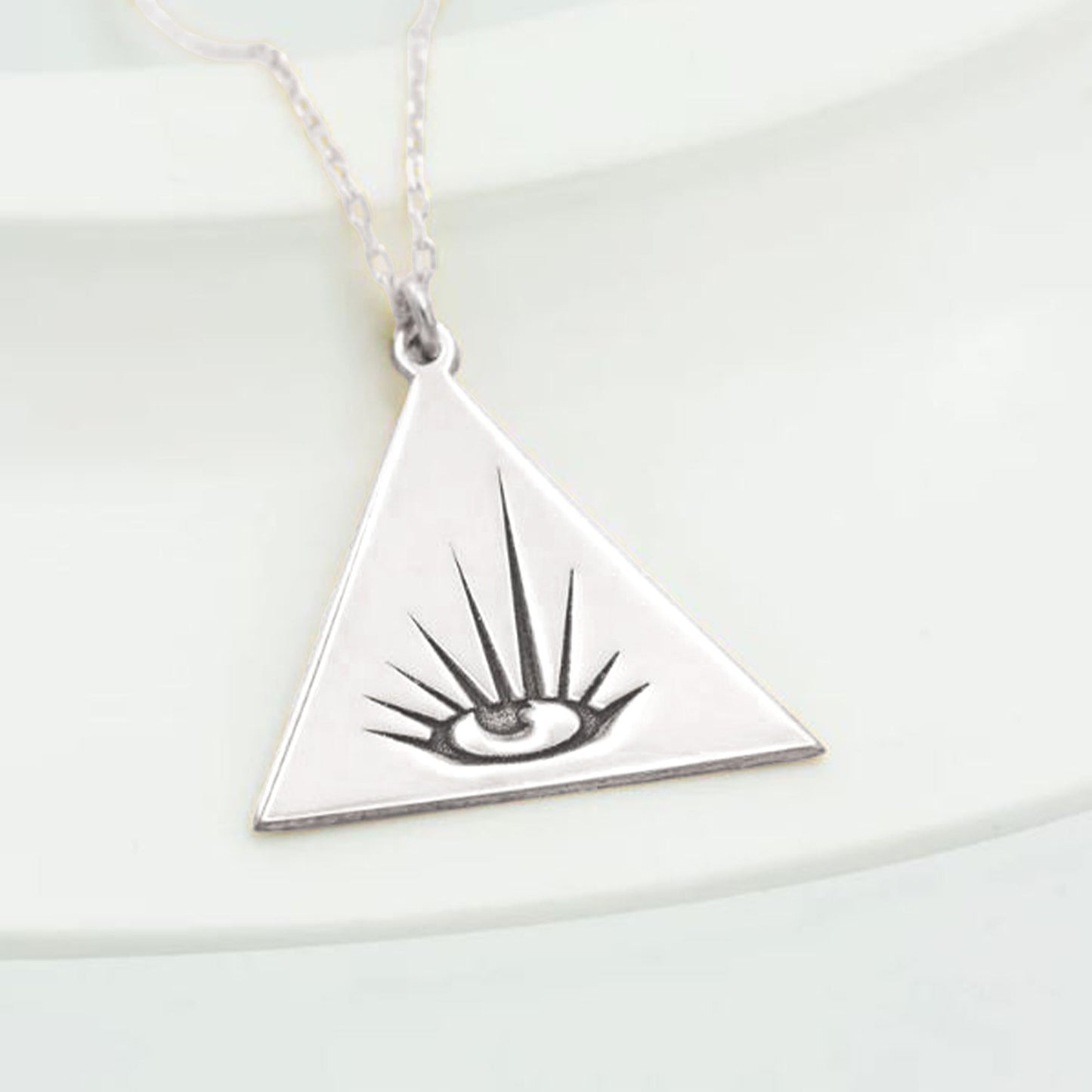 925 Sterling Silver Silver Evil Eye Necklace