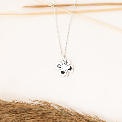 925 Sterling Silver Four Leaf Clover Necklace