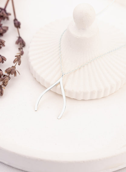 Ring Holder Necklace Gold Wishbone