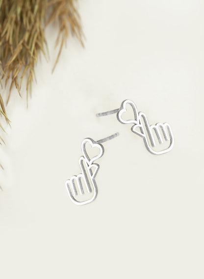 925 Sterling Silver Korean Love Earring